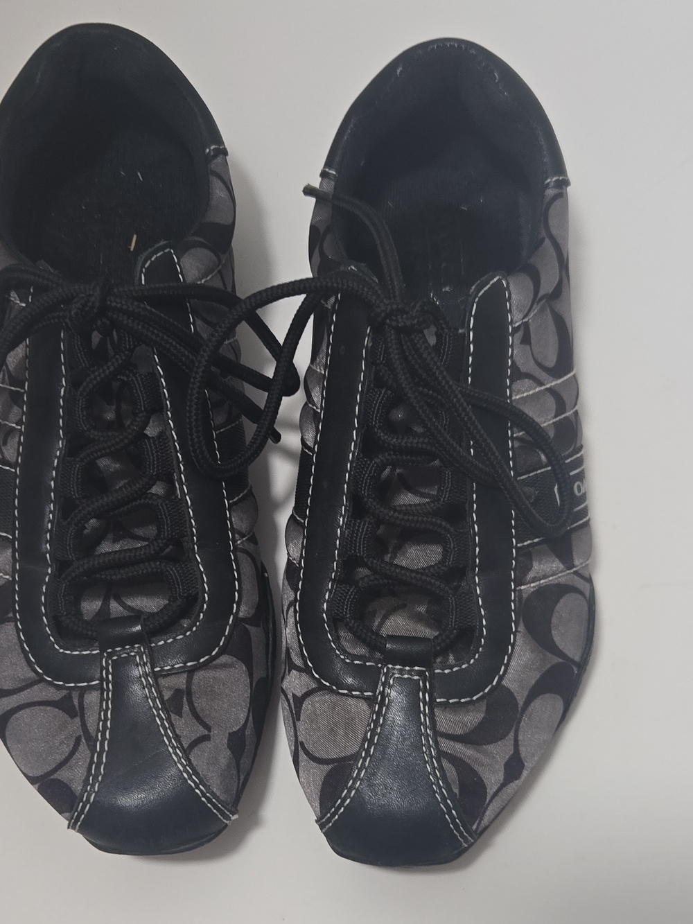 Coach Signature Monogram Sneakers in Black and Gray